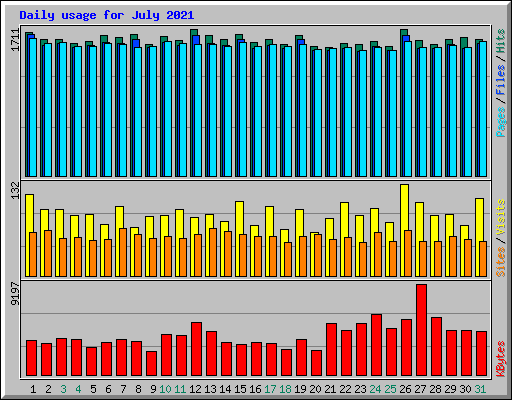 Daily usage for July 2021