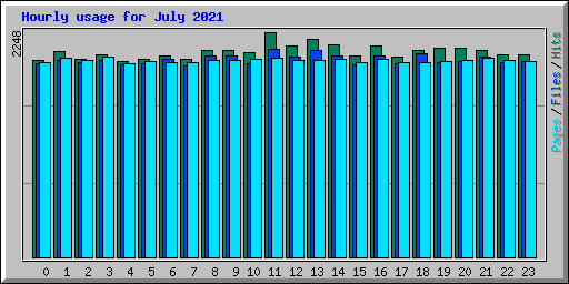Hourly usage for July 2021