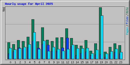 Hourly usage for April 2025